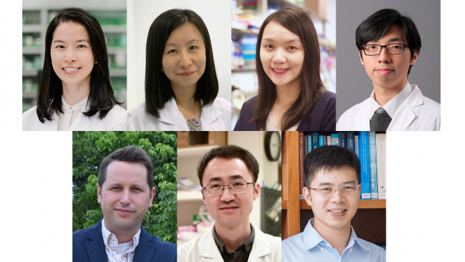 First row from left:
Dr Esther Chan Wai Yin, Dr Lydia Cheung Wai Ting, Dr Carmen Wong Chak Lui, Dr Alan Wong Siu Lun
Second row from left:
Dr Timothy Bonebrake, Dr Wang Yufeng, Dr Zhang Hongsheng
 